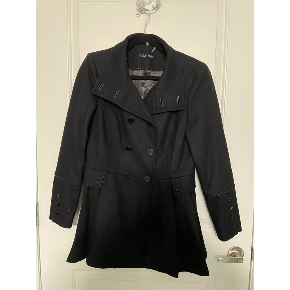 Calvin Klein Double Breasted Black Coat